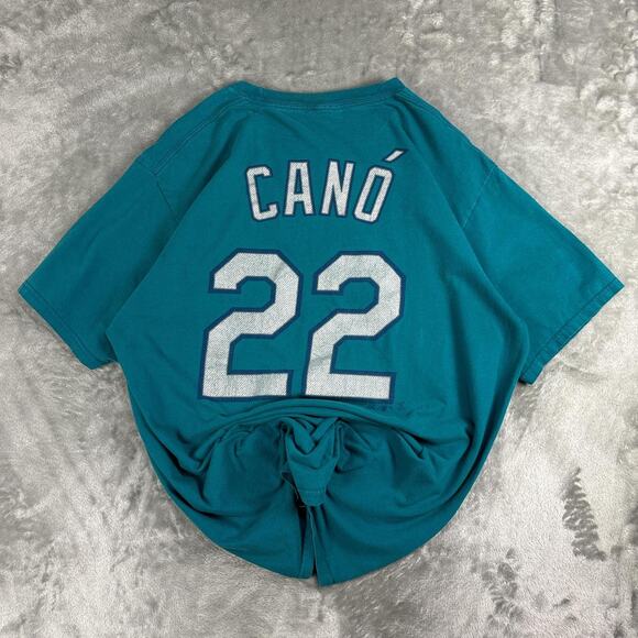 Majestic MLB Seattle Mariners Logo Teal Baseball Short Sleeve T-Shirt Small - Picture 3 of 7